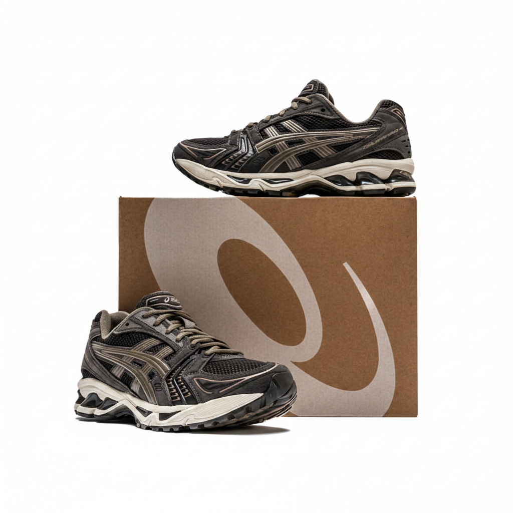 Asics Gel Kayano 14 Sepia Dark Taupe Schuhe Rückansicht
