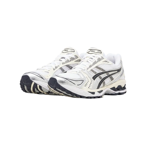 Asics Gel Kayano 14 Weiß Silber Sneaker Schuhe Seitenansicht