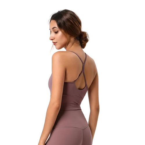 Damen nahtloses Tank Top mit Rückenausschnitt in Weiß