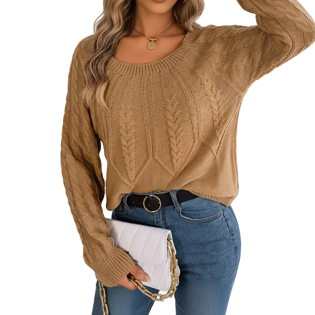 Damen Oberteil mit geometrischem Muster und weichem Material