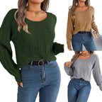 Damen Sweater mit geometrischem Muster und langen Ärmeln