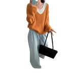 Langarm Sweater mit Rundhals und zweilagigem Design
