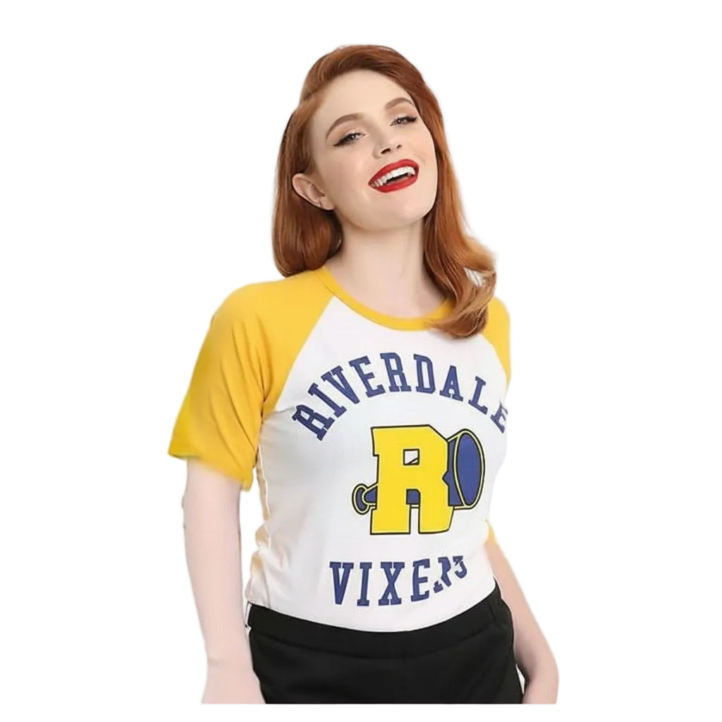 Damen T Shirt mit Print und Rundhals in kurzer Länge